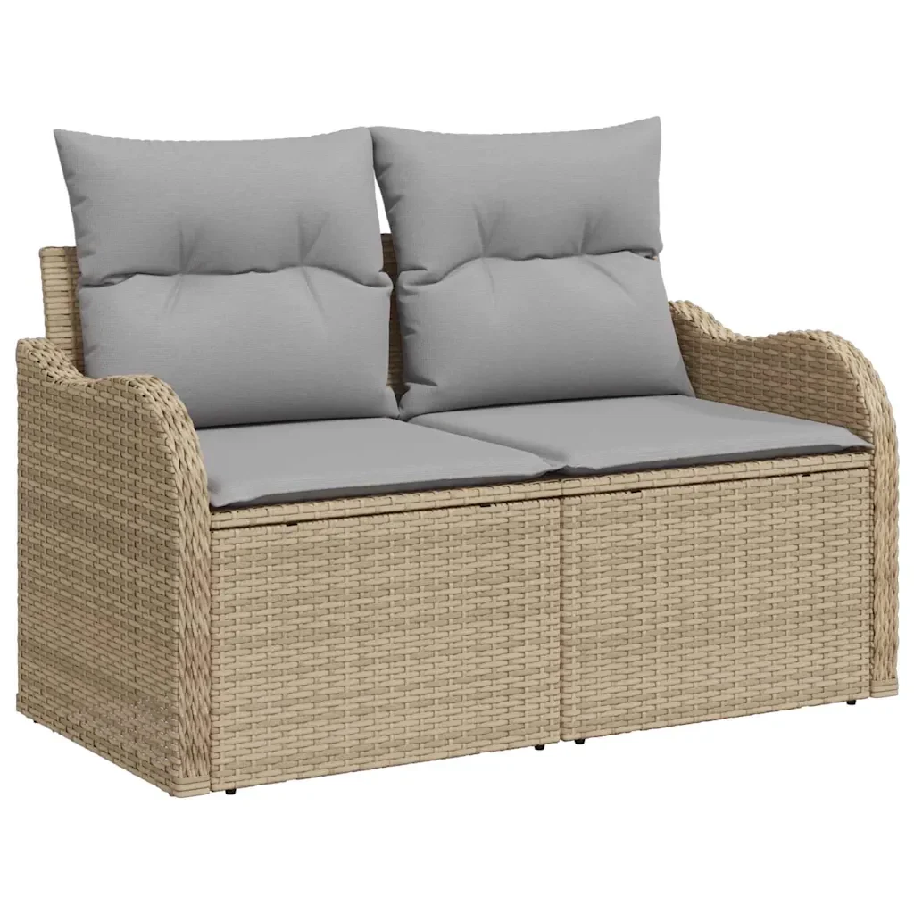 Set Divano da Giardino 5 pcs Beige Poly Rattan - Image 4