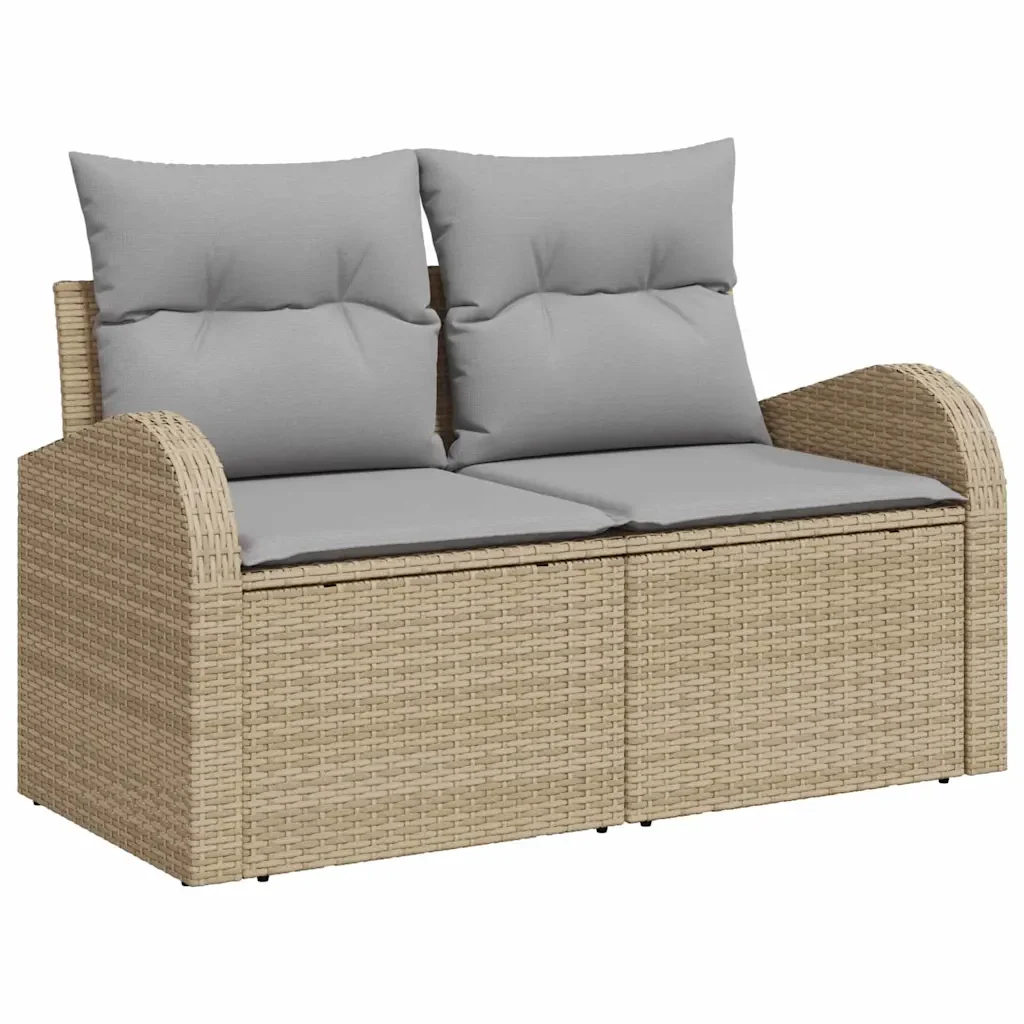 Set Divano da Giardino 5 pcs Beige e Grigio Chiaro polyrattan - Image 7