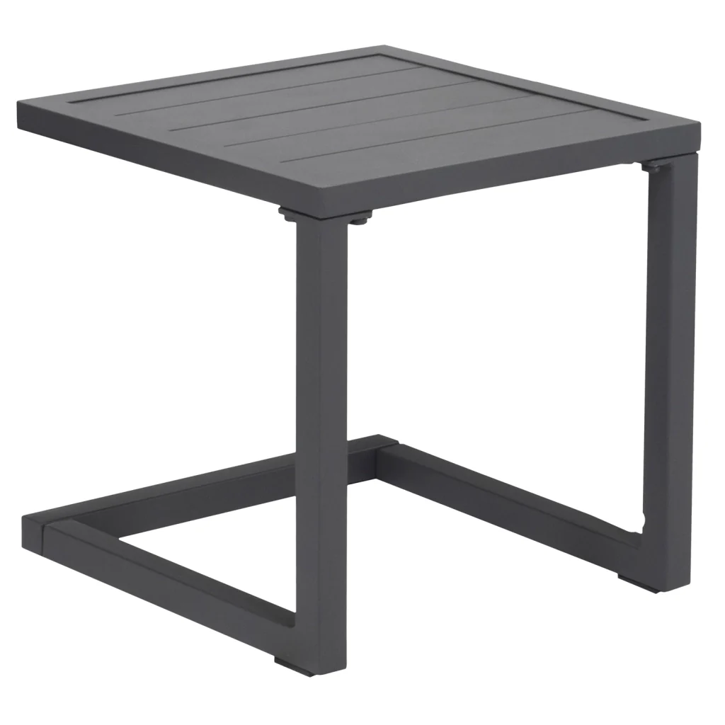 Set di lettino eTavolino BARBADOS in textilene grigio - alluminio grigio antracite - Image 9