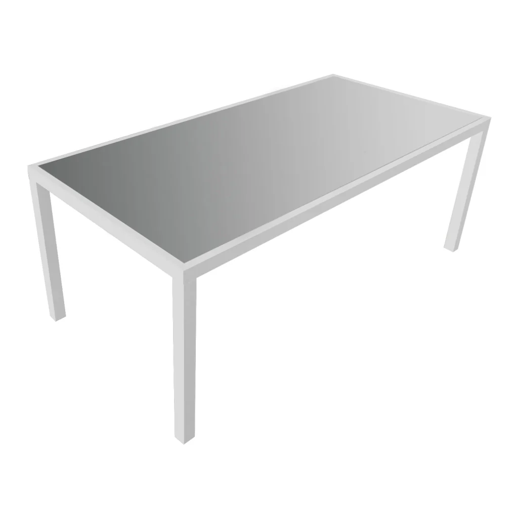 Set di mobili da giardino BARI in textilene grigio 8 posti - alluminio bianco - Image 3