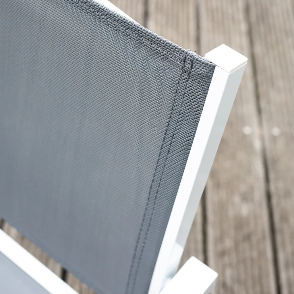 Set di mobili da giardino BARI in textilene grigio 8 posti - alluminio bianco - Image 7