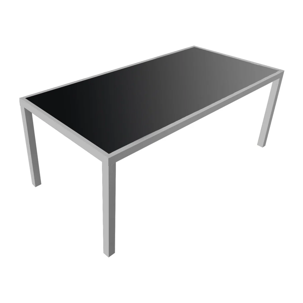 Set di mobili da giardino BARI in textilene nero 8 posti - alluminio grigio - Image 2