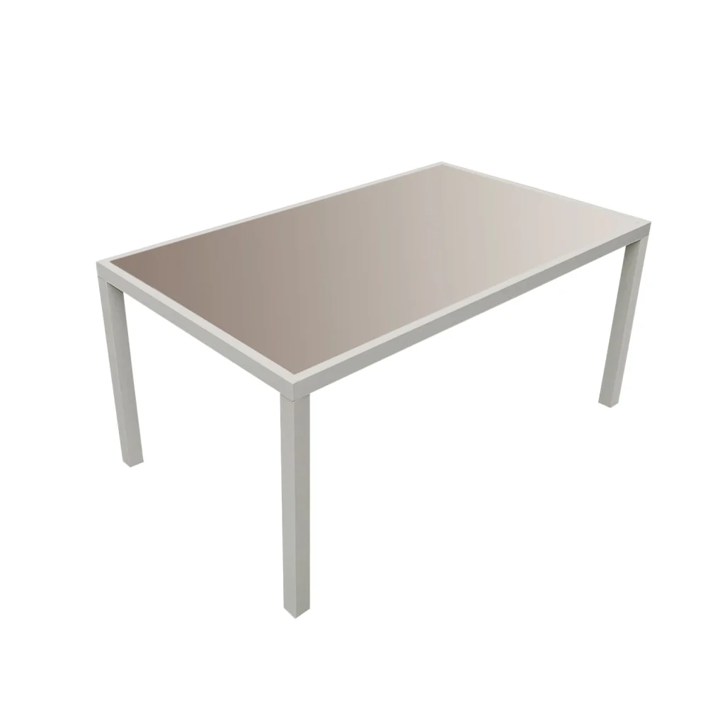 Set di mobili da giardino BERGAMO in textilene taupe 6 posti - alluminio taupe - Image 2