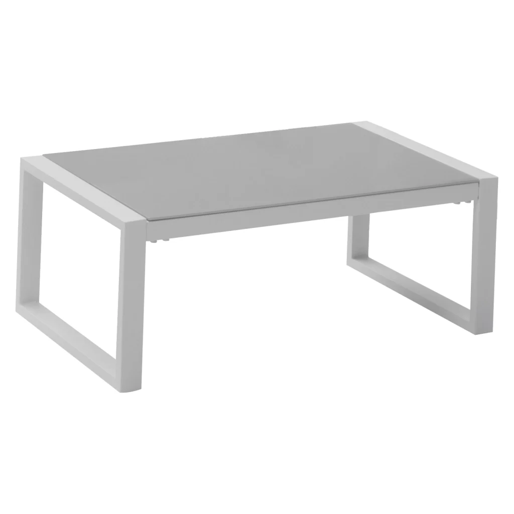 Set di mobili da giardino IBIZA in tessuto grigio 4 posti - alluminio bianco - Image 5