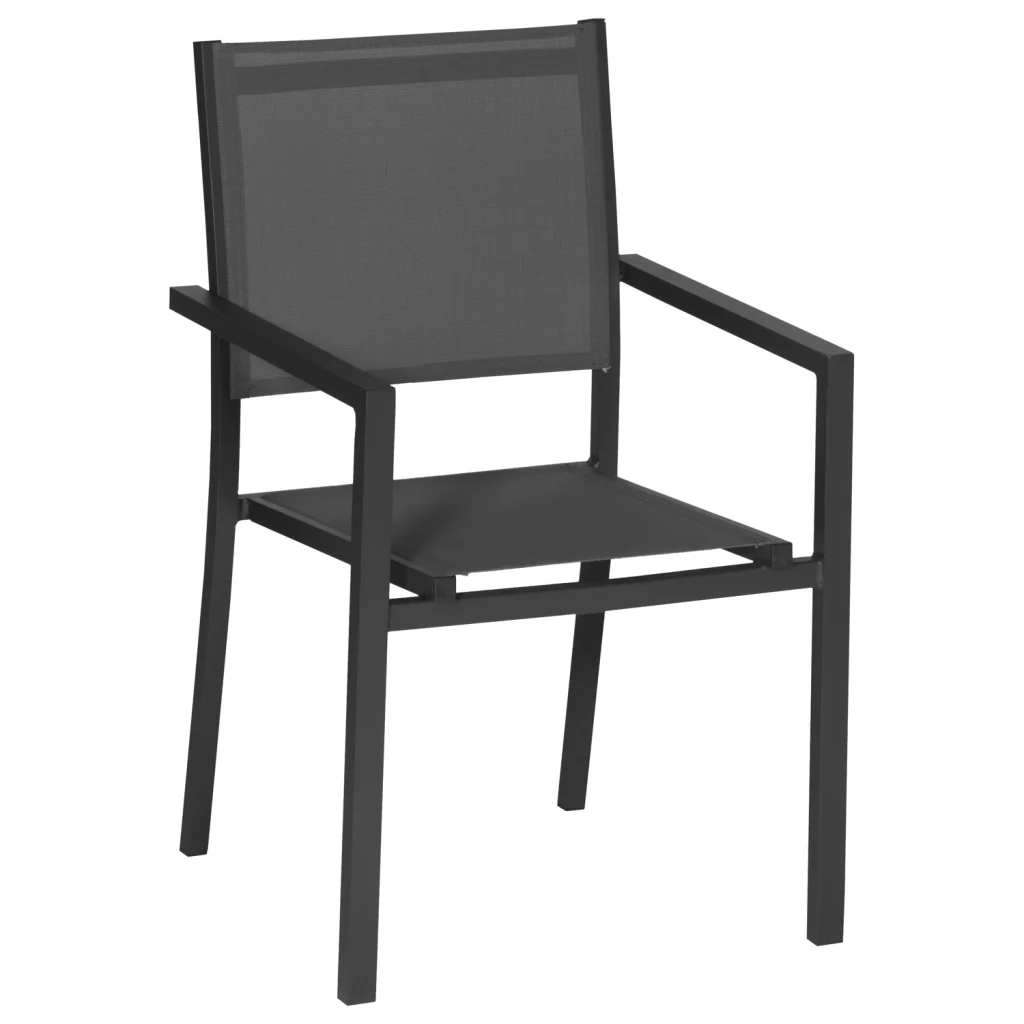 Set di mobili da giardino in textilene grigio BARI, 8 posti a sedere - alluminio antracite - Image 4