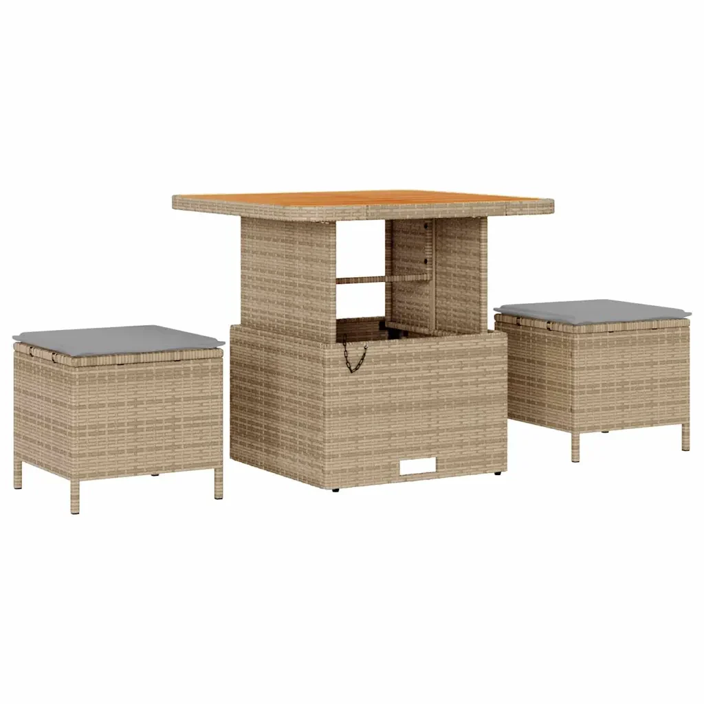 Set Divano da Giardino con cuscino 8 pcs beige e grigio chiaro - Image 6