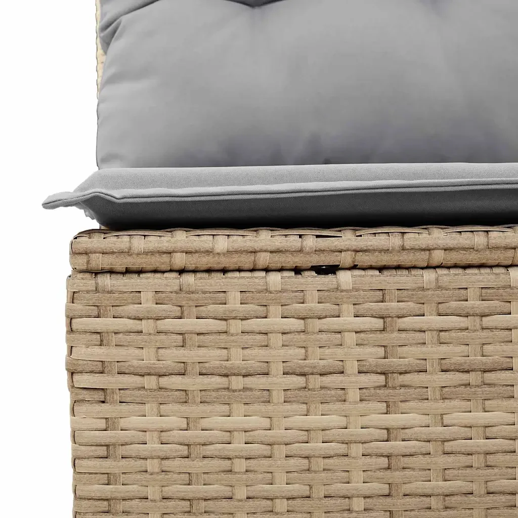 Set Divano da Giardino con cuscino 8 pcs Beige Poly Rattan - Image 4
