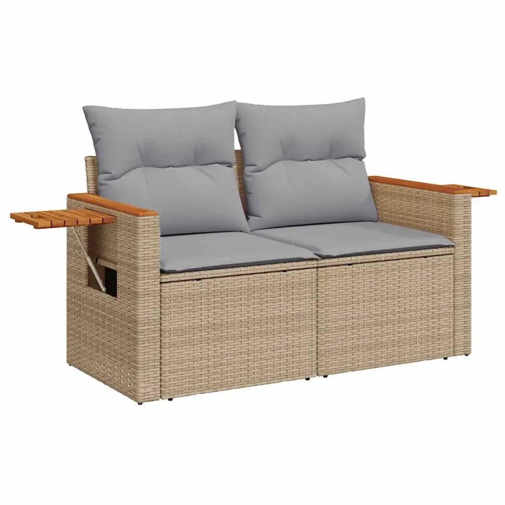Set Divano da Giardino 11 pcs Beige e Grigio Chiaro polyrattan - Image 6