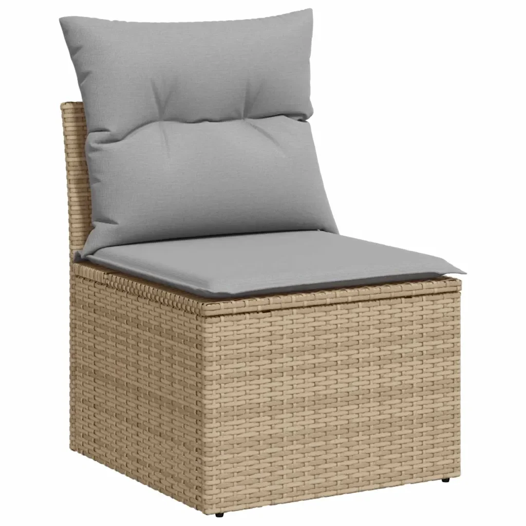 Set Divano da Giardino 11 pcs Beige e Grigio Chiaro polyrattan - Image 5