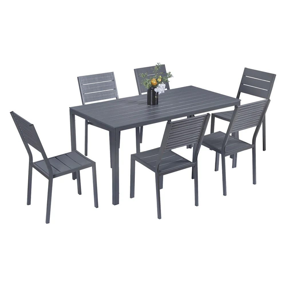 SET GIARDINO IN ACCIAIO 'BODRUM' colore dark grey  - LIF