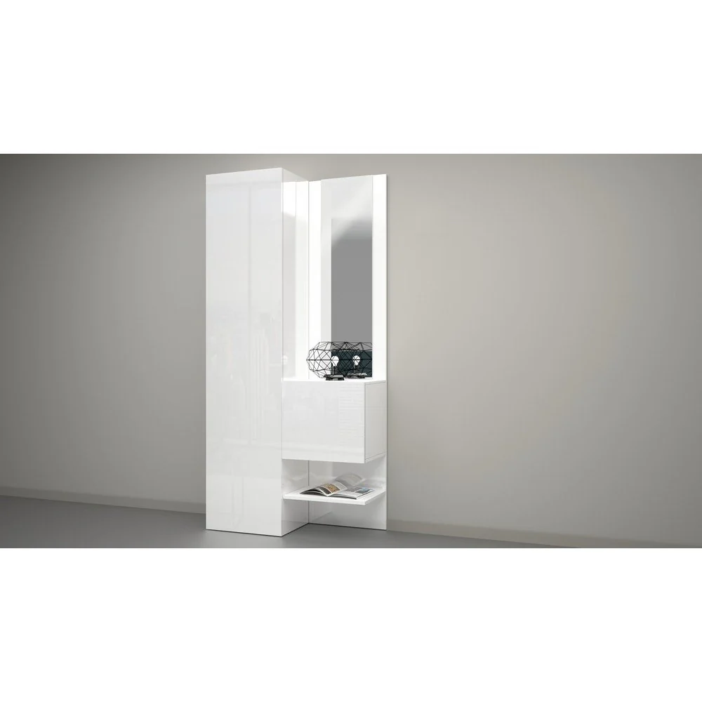 Mobile da ingresso con specchio e armadietto 90x35x191cm - PHOENIX - Image 5