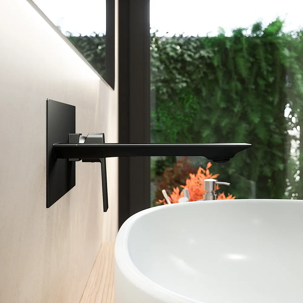 Set miscelatori: lavabo ad incasso bidet senza scarico e incasso doccia c/deviatore nero opaco | Ingrid - Image 3