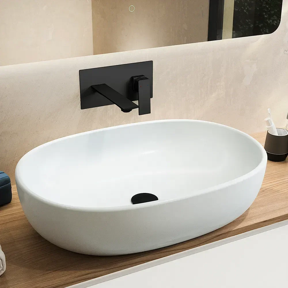 Set miscelatori: lavabo ad incasso bidet senza scarico e incasso doccia monocomando nero opaco | Ingrid - Image 2