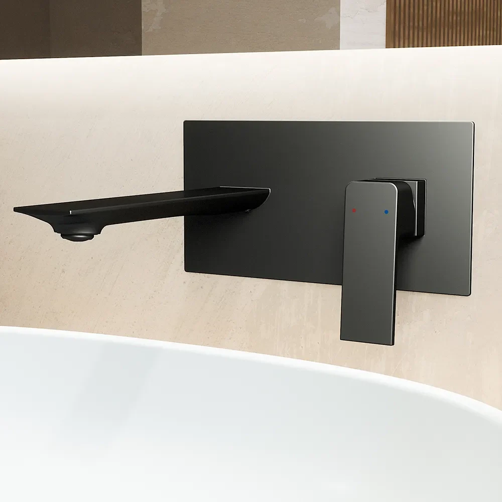 Set miscelatori: lavabo ad incasso bidet senza scarico e incasso doccia monocomando nero opaco | Ingrid - Image 4
