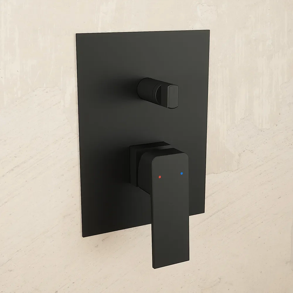 Set miscelatori: lavabo alto bidet senza scarico e incasso doccia c/deviatore nero opaco | Ingrid - Image 10