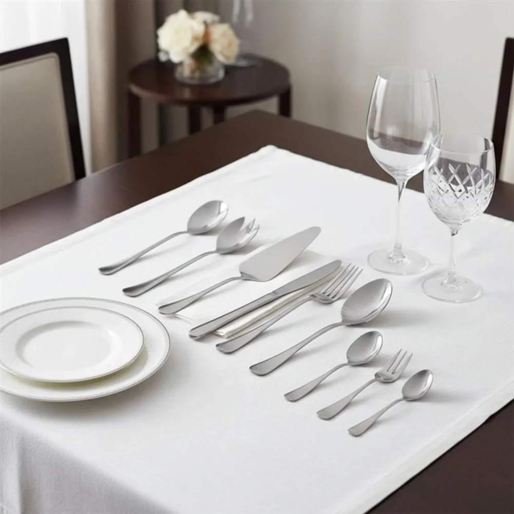 Set Posate 75Pz 12 Persone in Acciaio Inox Cucchiai Cucchiaini Forchette Coltelli - Image 3