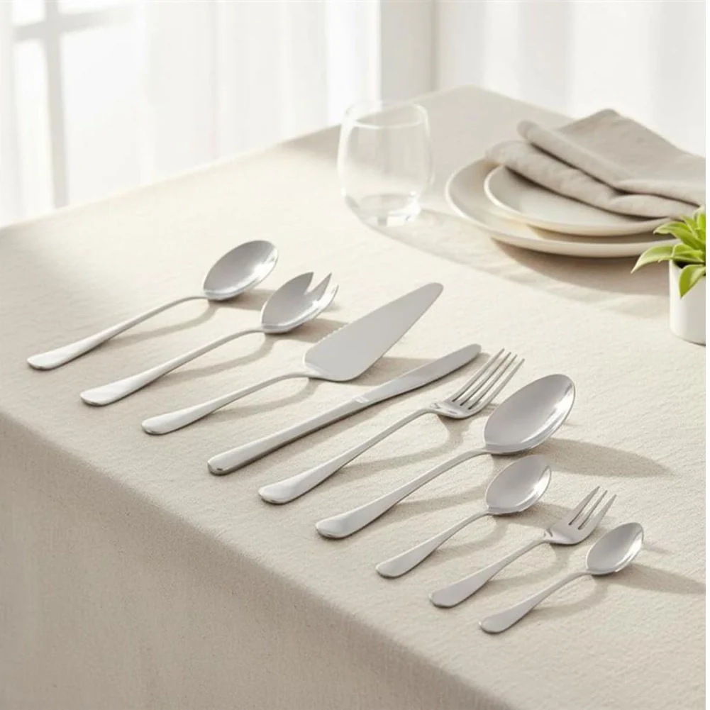 Set Posate 75Pz 12 Persone in Acciaio Inox Cucchiai Cucchiaini Forchette Coltelli - Image 7