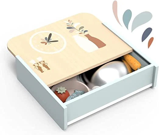 Set Pranzo Giocattolo da Bambini Cucina Giocattolo Accessori Gioco Giocattoli di Legno Cibo tè Regalo Ragazze Giochi Pra - Image 2