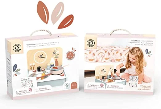 Set Pranzo Giocattolo da Bambini Cucina Giocattolo Accessori Gioco Giocattoli di Legno Cibo tè Regalo Ragazze Giochi Pra - Image 4