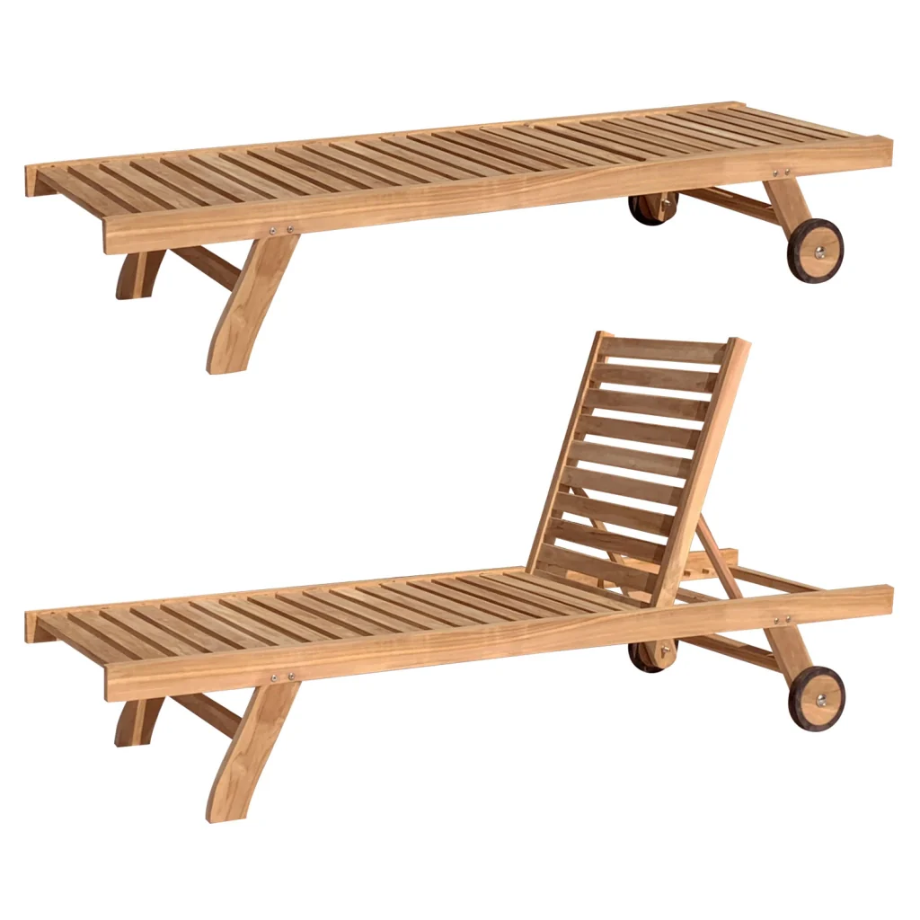 Set prendisole dritto in teak conTavolino JAVA - Image 2