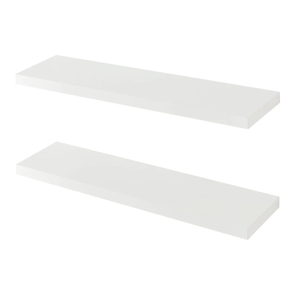 Set Stranda 2 Mensole da Muro 80x20x4 cm Bianco [en.casa] - Image 3