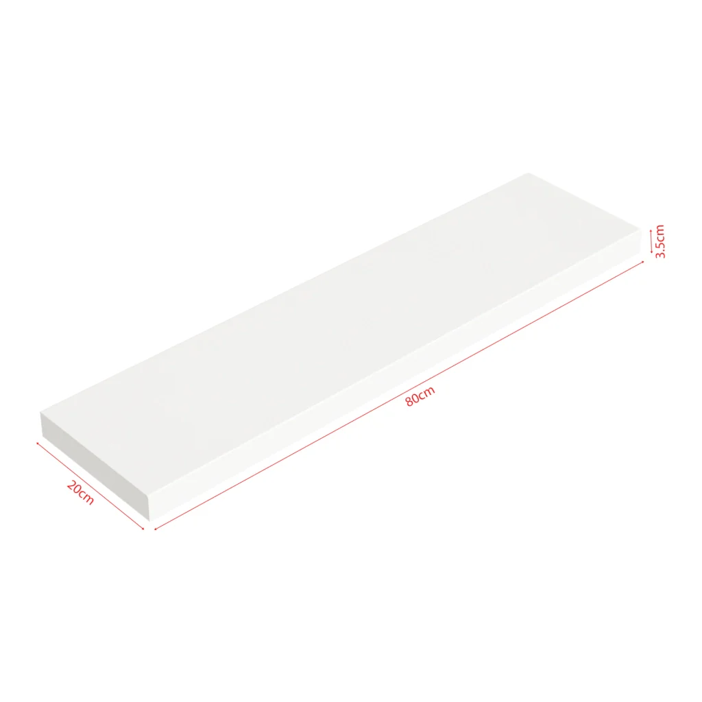 Set Stranda 2 Mensole da Muro 80x20x4 cm Bianco [en.casa] - Image 4