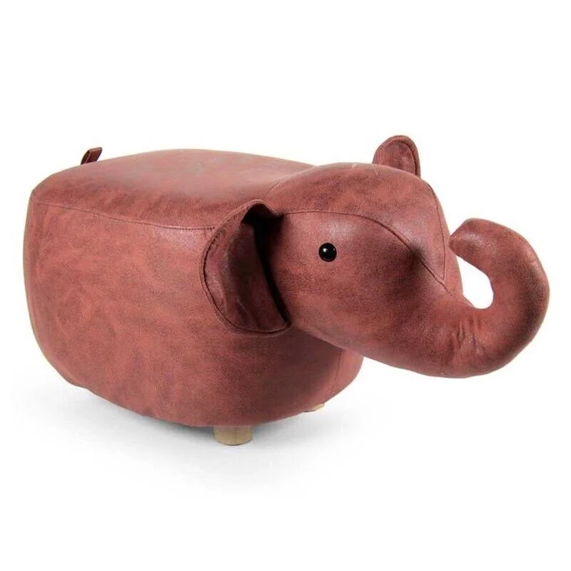 SGABELLO A FORMA DI ELEFANTE IN SIMILPELLE 62X32 XH30 CM COLORE CAFFÈ - Image 2