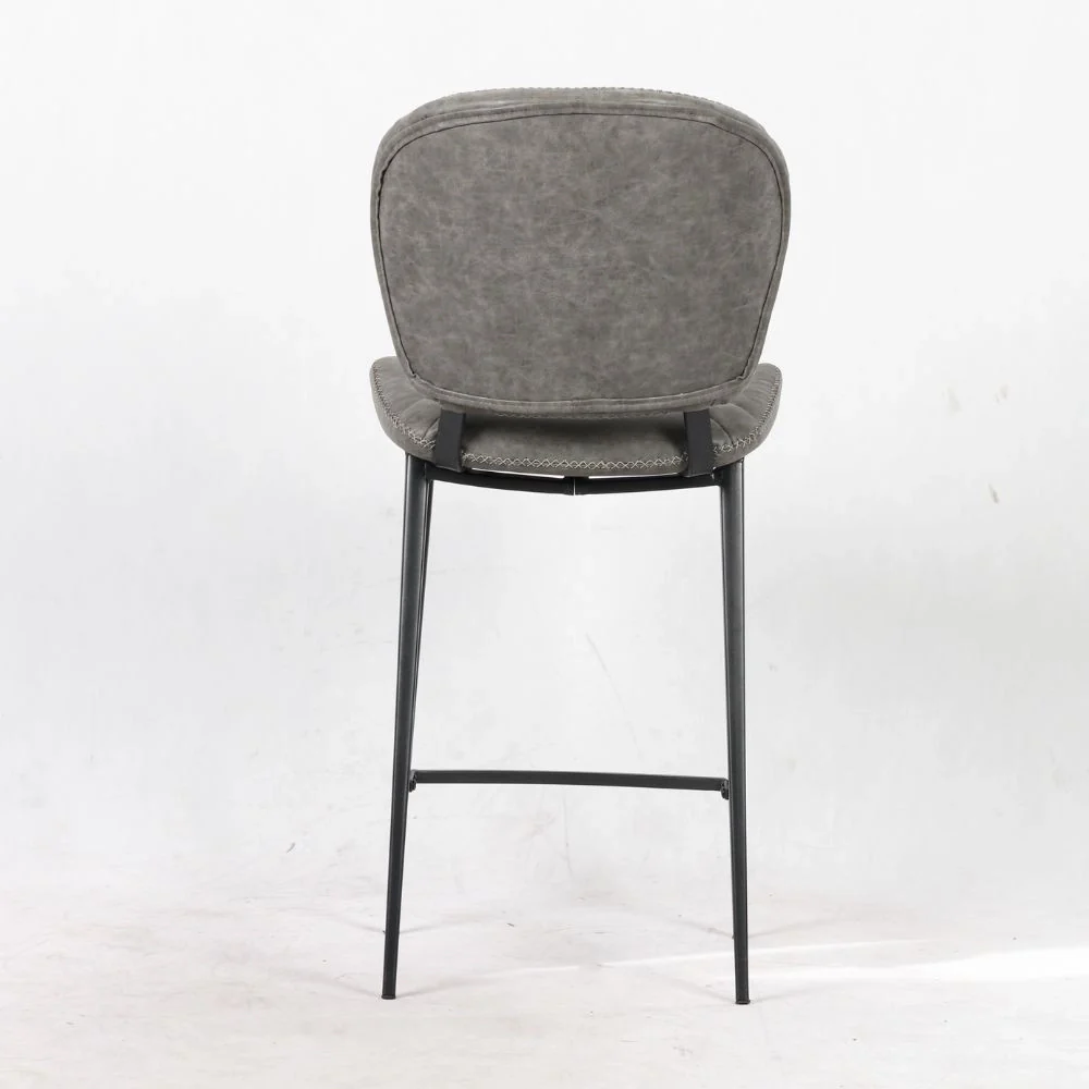 Sgabello Elice colore grigio chiaro gambe in metallo colore nero - Image 5