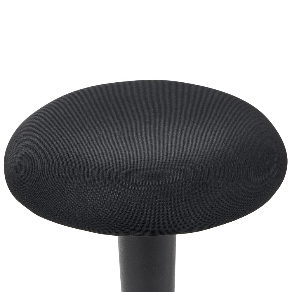 Sgabello in tessuto nero con struttura in metallo ad altezza regolabile mobili da ufficio - Image 5