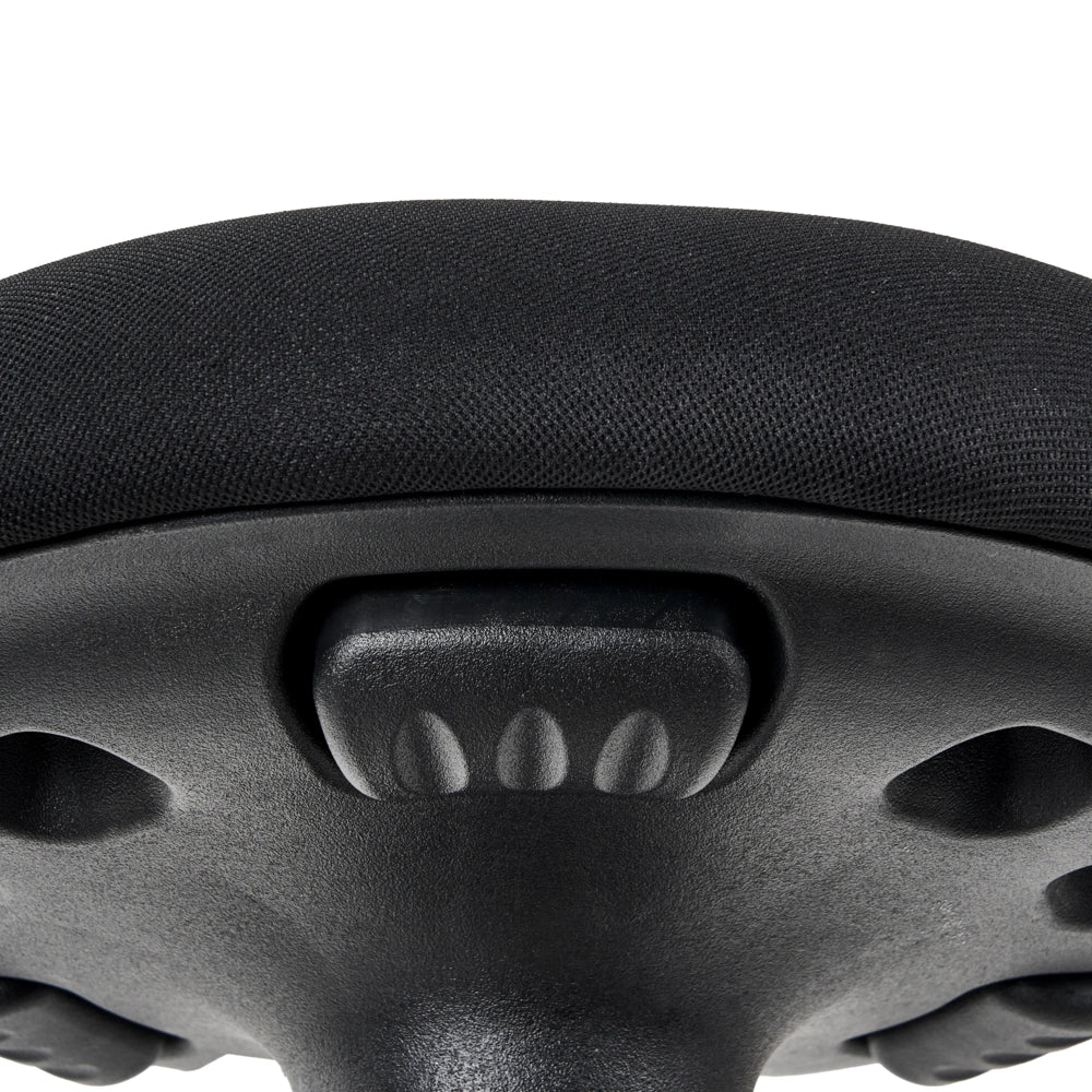 Sgabello in tessuto nero con struttura in metallo ad altezza regolabile mobili da ufficio - Image 6