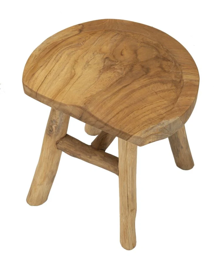SGABELLO SEL IN TEAK RICICLATO CM 40X32X42 (PEZZI UNICI - NON RIP. IN SERIE) - Image 3