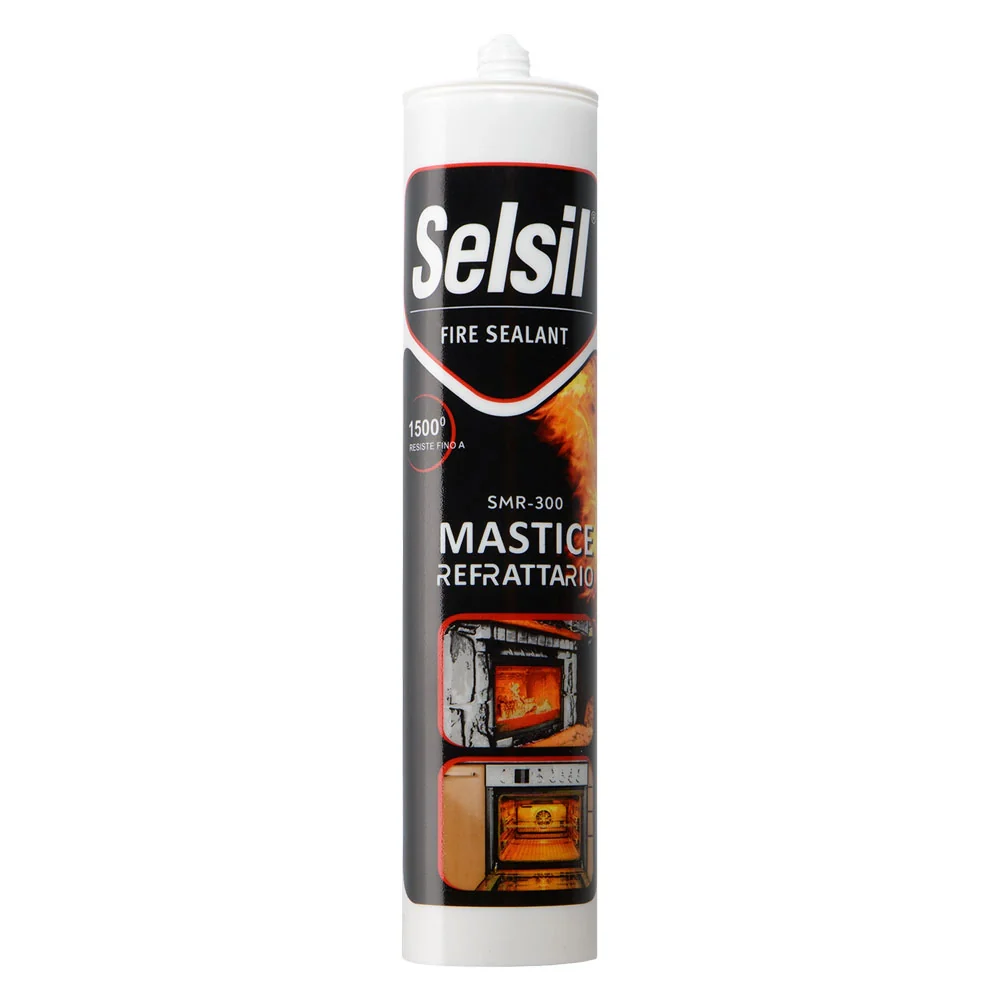SIGILLANTE REFRATTARIO 'SMR-300' ml 300 - colore nero- 12 pezzi  - SELSIL