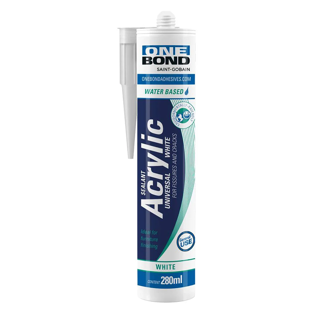 SILICONE ACRILICO 'ACRYLIC UNIVERSAL'  bianco ml 280- 12 pezzi  - ONEBOND