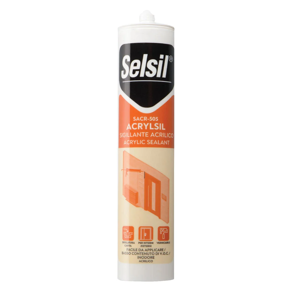 SILICONE ACRILICO 'SACR' grigio ml 310 (ral 7040)- 25 pezzi  - SELSIL