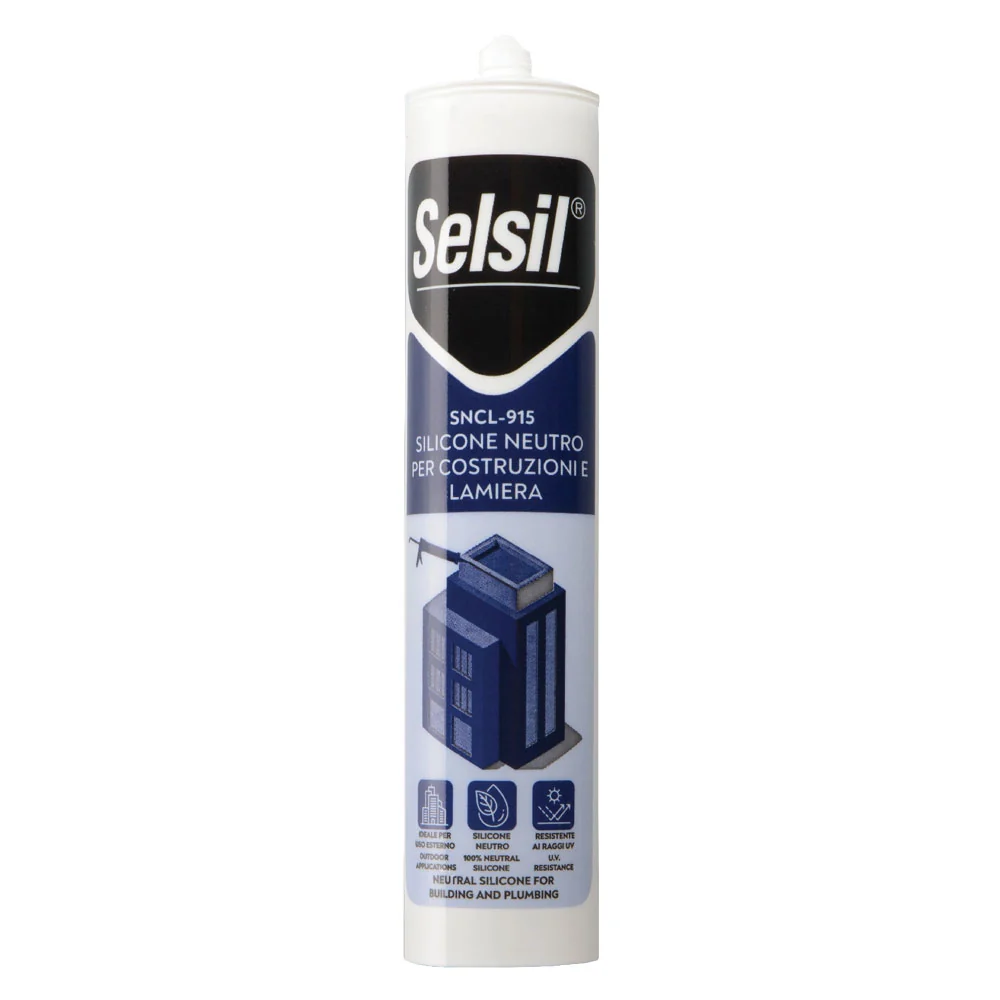 SILICONE NEUTRO PER LATTONERIA 'SNCL 915' trasparente ml 310- 25 pezzi  - SELSIL