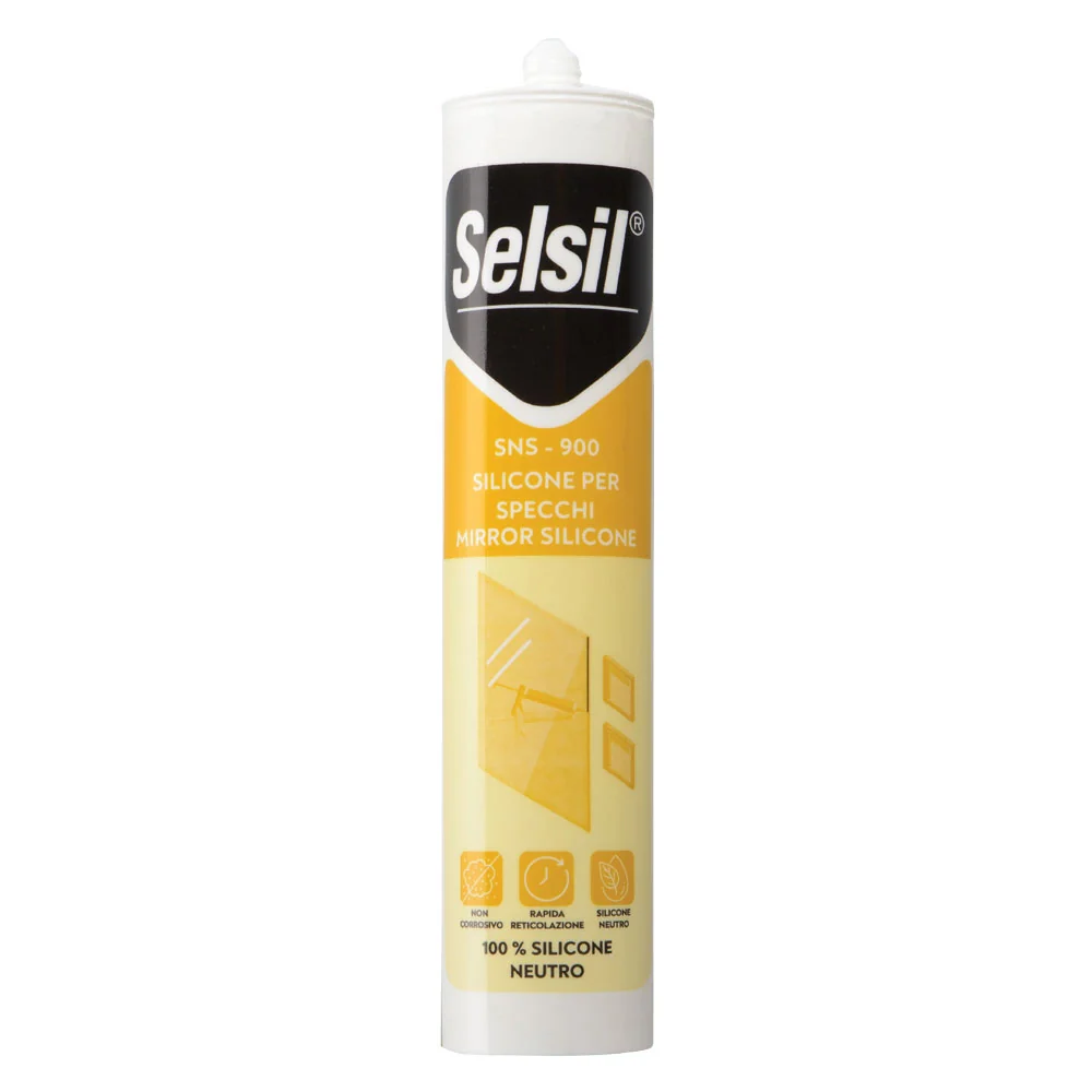 SILICONE NEUTRO PER SPECCHI 'SNS' trasparente ml 310- 12 pezzi  - SELSIL