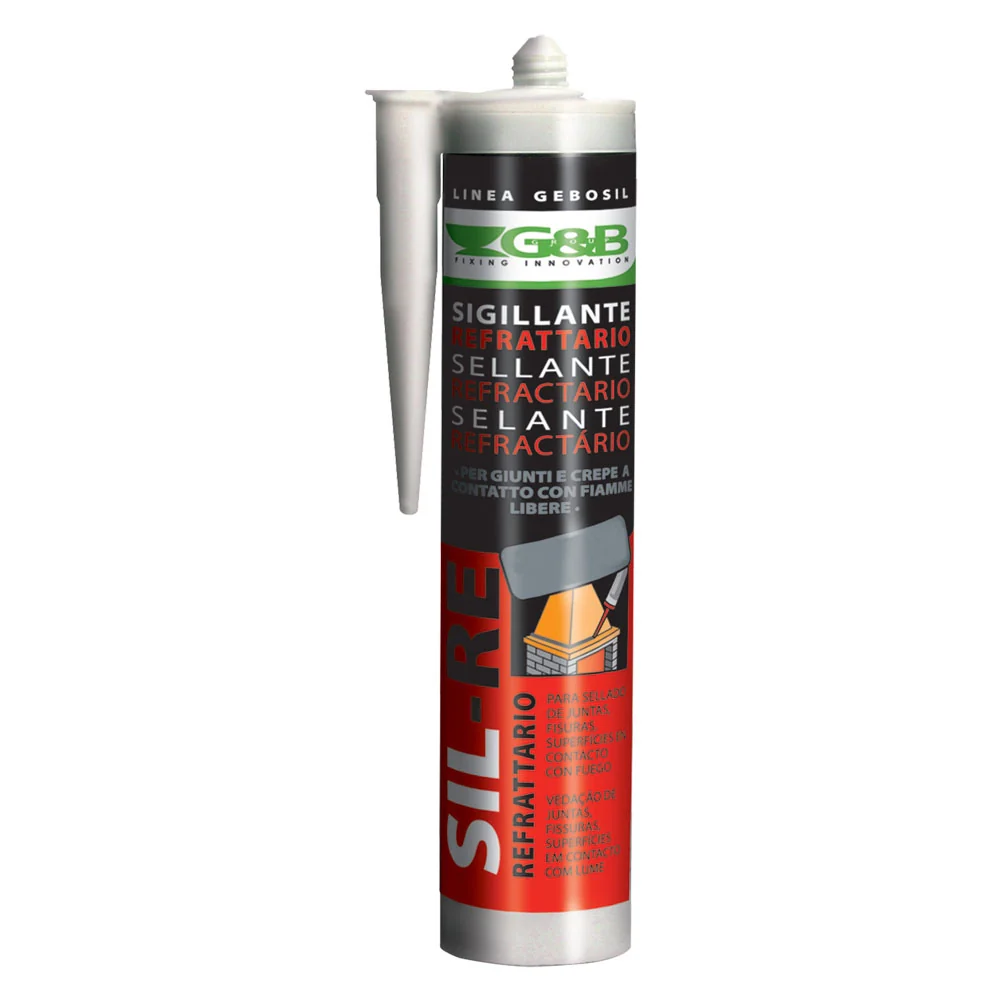 SILICONE REFRATTARIO colore grigio ml 310- 12 pezzi  - G&B