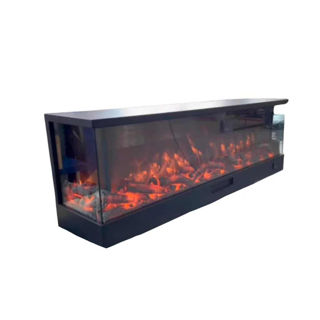 Sined Caminetto Adige Caminetto Elettrico Da Incasso e Appoggio Da 180 Cm Con Potenza 1500w Nero Camino Da Interno Effetto Fiamma 6 Intensita Telecomando Struttura a Pannelli Laminati a Freddo - Image 3