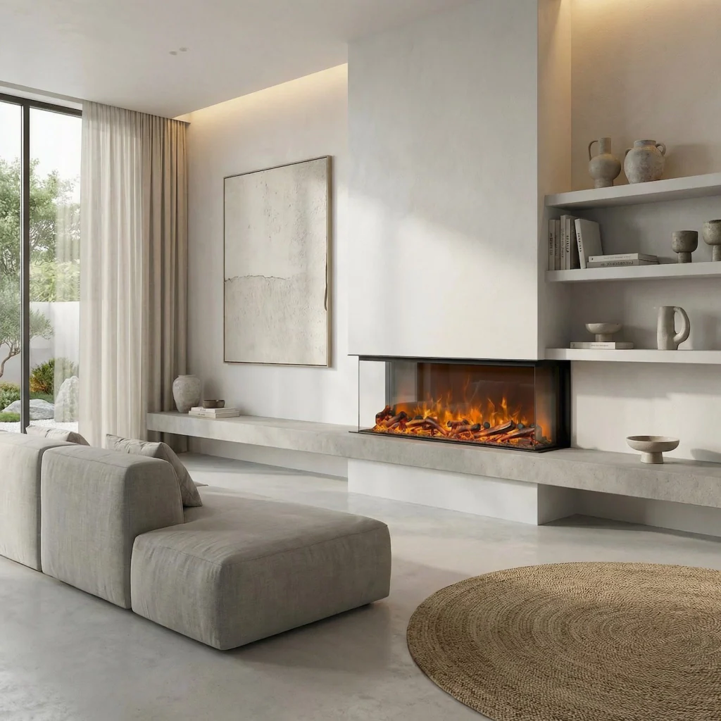 Sined Caminetto Adige Caminetto Elettrico Da Incasso e Appoggio Da 180 Cm Con Potenza 1500w Nero Camino Da Interno Effetto Fiamma 6 Intensita Telecomando Struttura a Pannelli Laminati a Freddo - Image 5