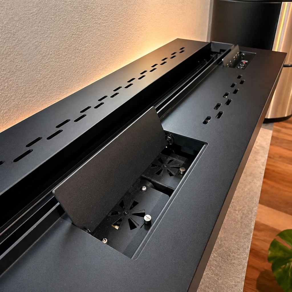 Sined Caminetto Adige Caminetto Elettrico Da Incasso e Appoggio Da 180 Cm Con Potenza 1500w Nero Camino Da Interno Effetto Fiamma 6 Intensita Telecomando Struttura a Pannelli Laminati a Freddo - Image 8