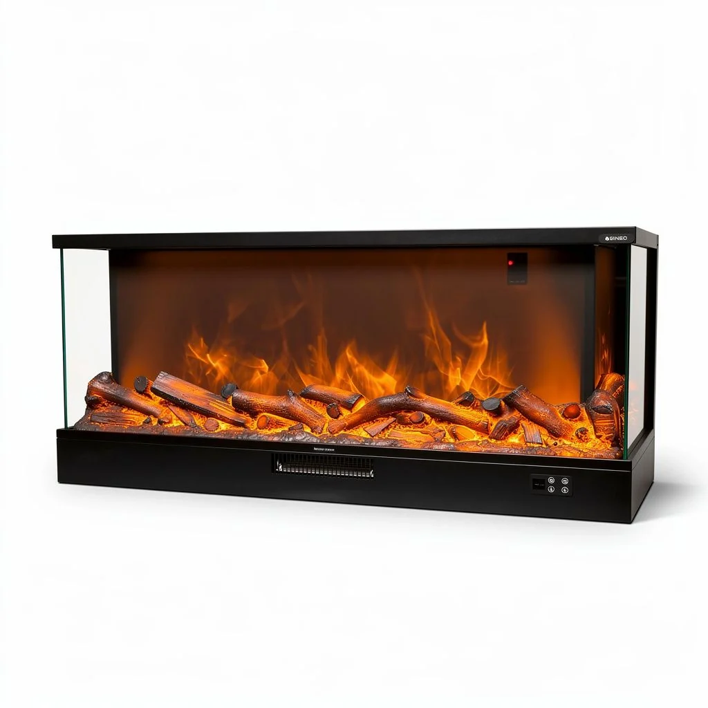 Sined Caminetto Isarco Caminetto Elettrico a Tre Facce Con Led Da 180 Cm Con Potenza 1500w Nero Camino Da Interno Effetto Fiamma 6 Intensita Telecomando Struttura a Pannelli Laminati a Freddo - Image 2