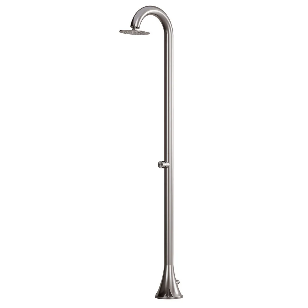 Sined Doccia Inox Luna Tmp Inox Doccia In Acciaio Inox Doppio Attacco Acqua Fredda Laterale o Inferiore Doccia Acqua Fredda Temporizzata Con Soffione e Miscelatore Tondo Inox - Image 2