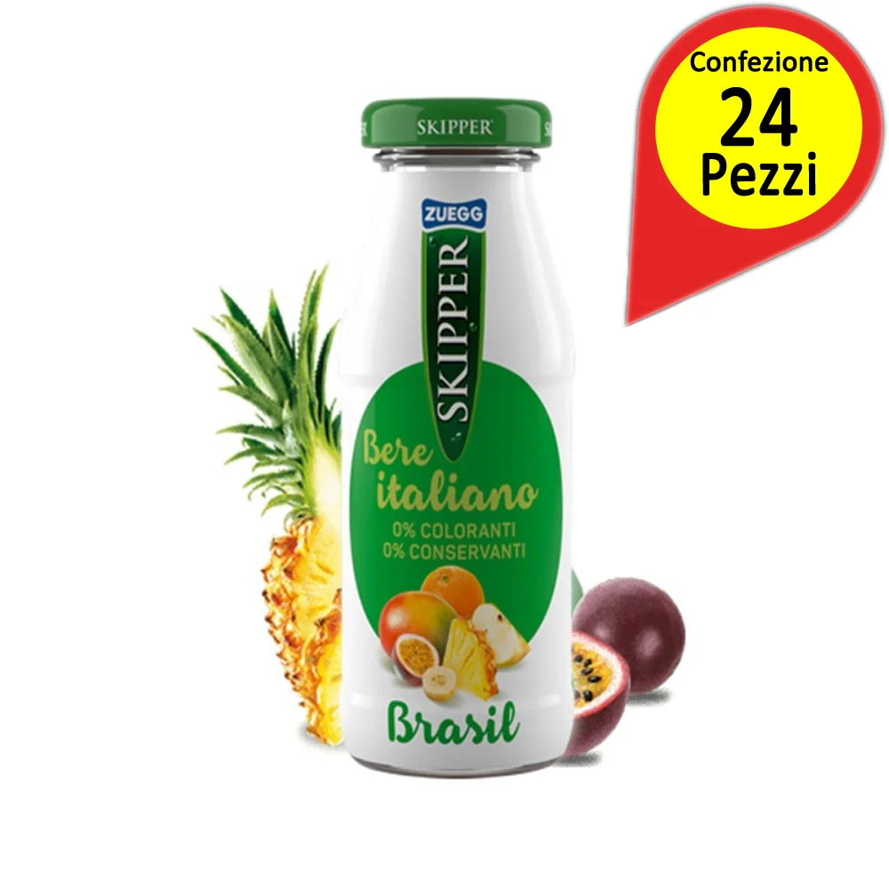Skipper brasil succo di frutti tropicali confezione da 24 bottiglie di vetro da 200 milliliters ciascuna
