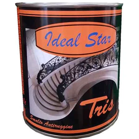 SMALTO ANTIRUGGINE 'TRIS' IDEAL STAR 0,750 lt - Giallo ocra - IDEAL STAR