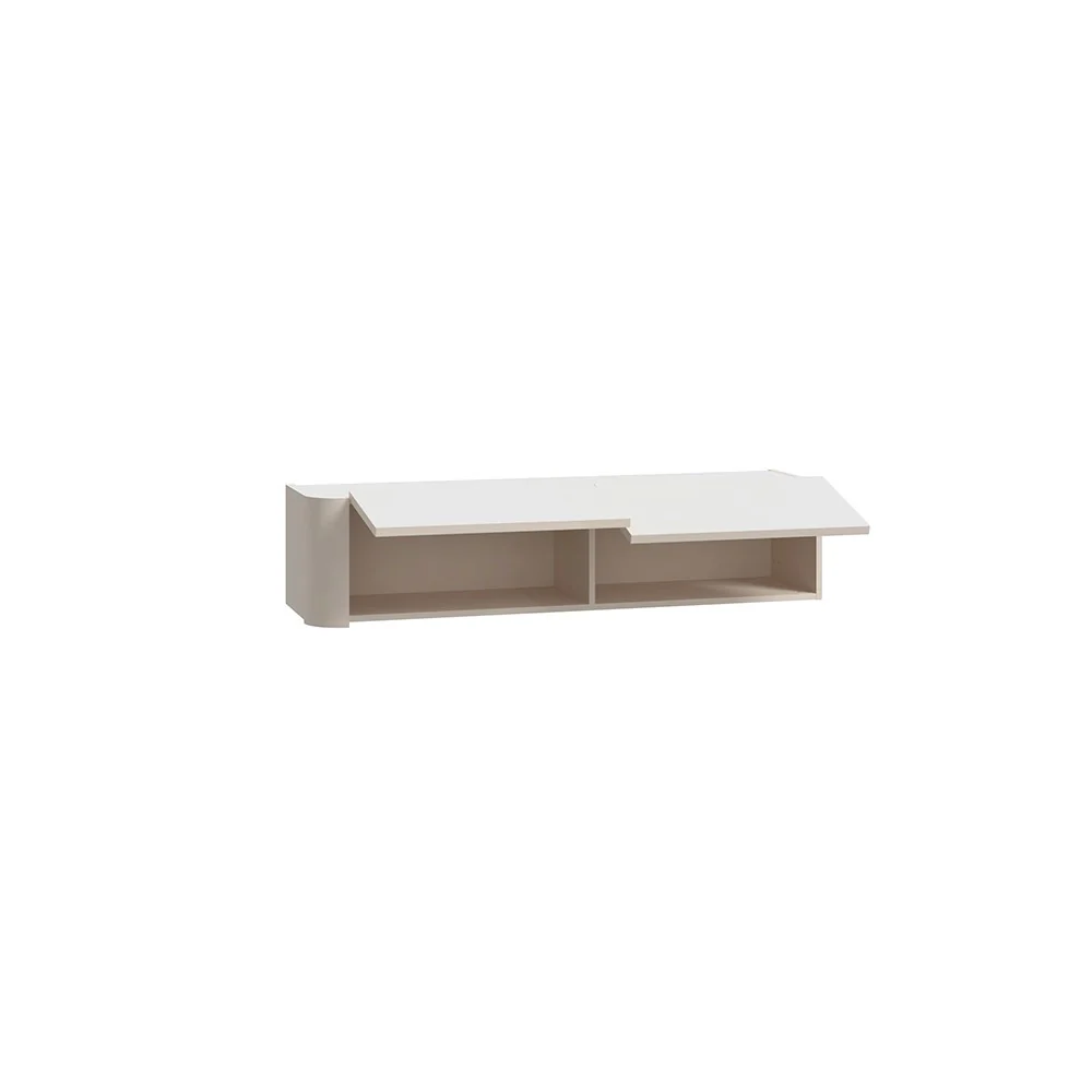 Soggiorno parete attrezzata Core grande con porta tv e pensili in colore rovere e cashmere - Image 5