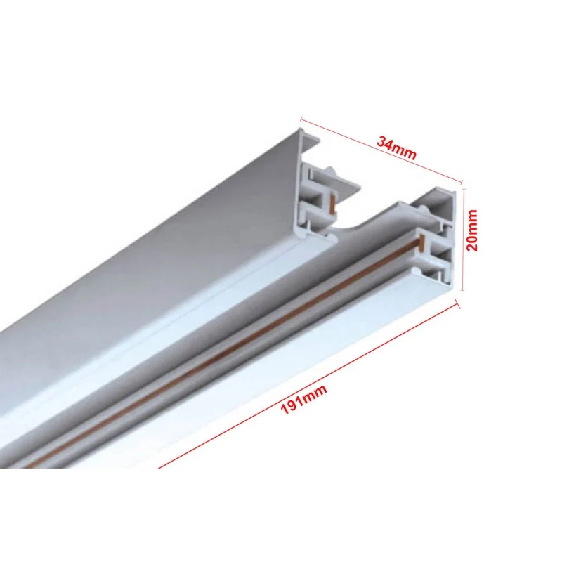 Sistema Illuminazione Binario Monofase Bianco, Binario Connettori Giunti (Binario 2M) - Image 3