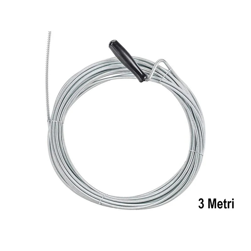 Sonda Sturatubi a Molla 5mm X 3 Metri Stura Lavandini e Scarichi Flessibile Strumento Idraulico Fai Da Te - Image 2