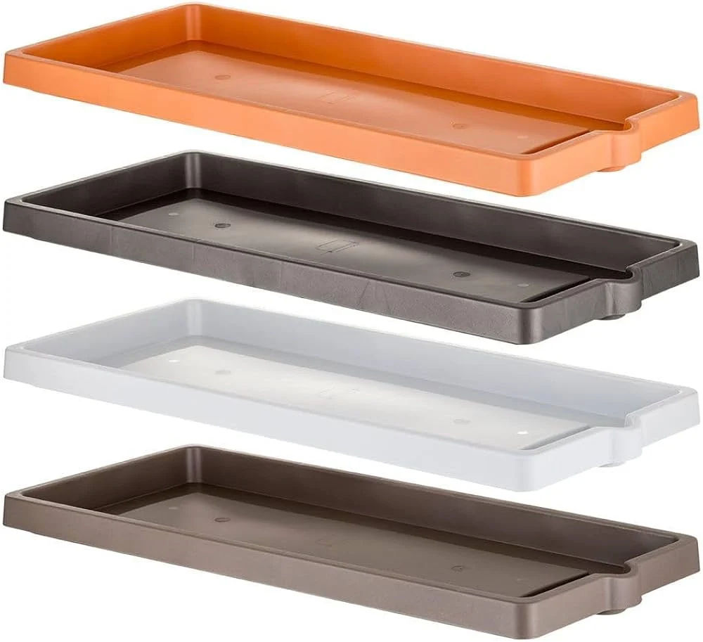 SOTTOVASO PER FIORIERA RETTANGOLARE cm 60 x 25 x 3,4 - cappuccino  - BAMA - Image 2