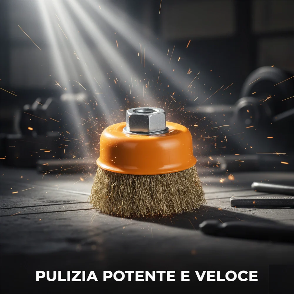 Spazzola a tazza con filo ondulato per elettroutensili *** misura Ø 150 mm, confezione 1 - Image 6