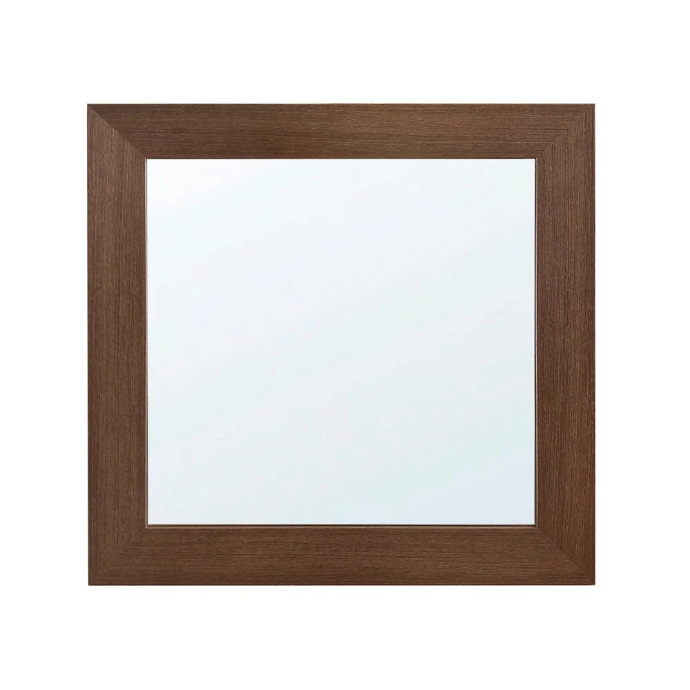 Specchiera quadrata Plana 90x90 cm con cornice in larice tabacco - Image 2